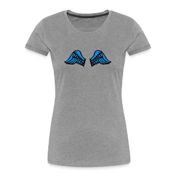 wings - Frauen Premium Bio T-Shirt - Grau meliert - Vorne - Mia (176cm)