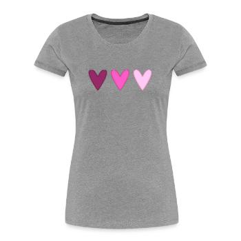 COEUR. MERCI. MAÎTRESSE. MAÎTRE. MERCI MAÎTRESSE. - T-shirt bio Premium Femme - gris chiné - Devant - Mia (176cm)