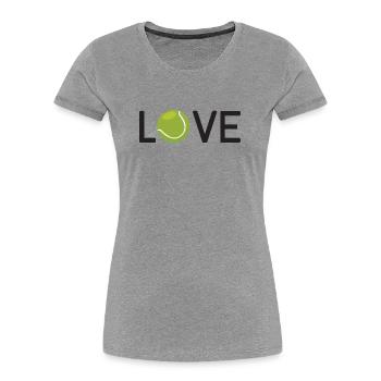 Tennis-Liebhaber - Frauen Premium Bio T-Shirt - Grau meliert - Vorne - Mia (176cm)