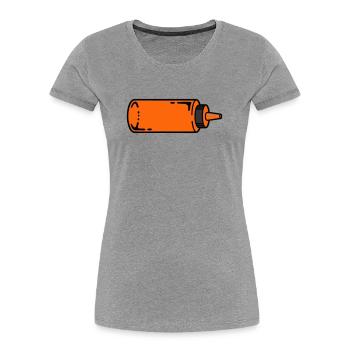 Bouteille de sauce BBQ Grill Ketchup Food Truck - T-shirt bio Premium Femme - gris chiné - Devant - Mia (176cm)