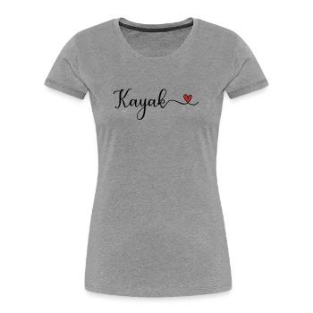 Cute Kayak Heart Design - Women's Premium Organic T-Shirt - heather grey - Front - Mia (176cm)