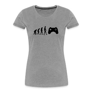 Gamer / Gaming - T-shirt bio Premium Femme - gris chiné - Devant - Mia (176cm)