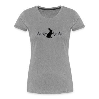 Rabbit Rabbit ECG Heartbeat - Women's Premium Organic T-Shirt - heather grey - Front - Mia (176cm)