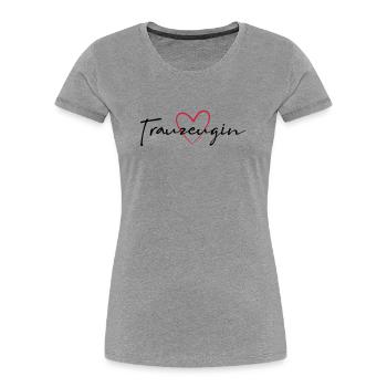 Trauzeugin Herz Junggesellinnenabschied - Frauen Premium Bio T-Shirt - Grau meliert - Vorne - Mia (176cm)