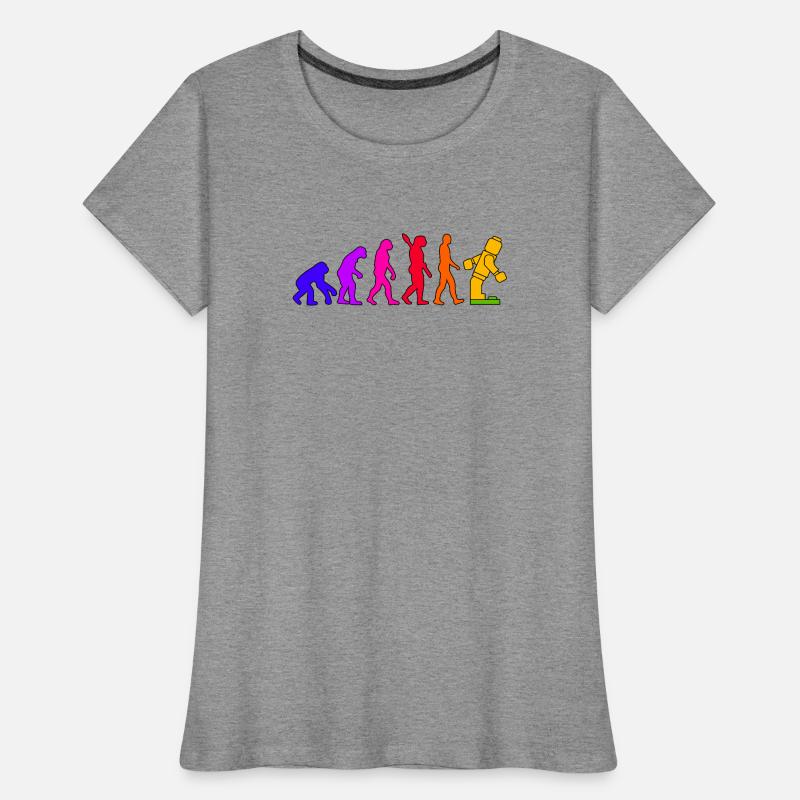 Brique de serrage Evolution Humanity Brique cloutée T-shirt bio Premium Femme
