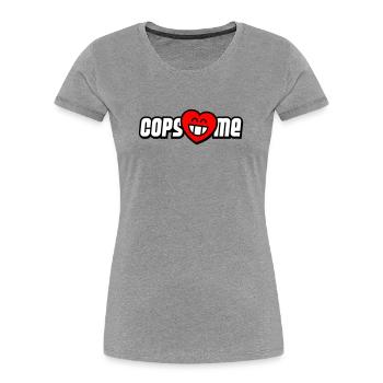 Cops love me (Farben änderbar) - Frauen Premium Bio T-Shirt - Grau meliert - Vorne - Mia (176cm)