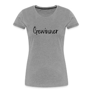 Gewinner Sieger Wettkampf Meisterschaft - Frauen Premium Bio T-Shirt - Grau meliert - Vorne - Mia (176cm)