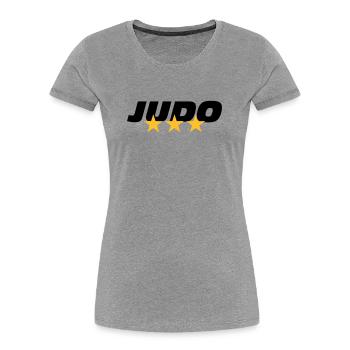 [ Judo ] - Women's Premium Organic T-Shirt - heather grey - Front - Mia (176cm)