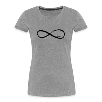amour pour toujours - T-shirt bio Premium Femme - gris chiné - Devant - Mia (176cm)