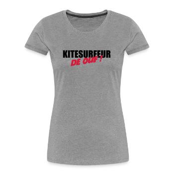 Kiteboarding Kitesurfing Kitesurf Kitesurfer Kiter - Women's Premium Organic T-Shirt - heather grey - Front - Mia (176cm)
