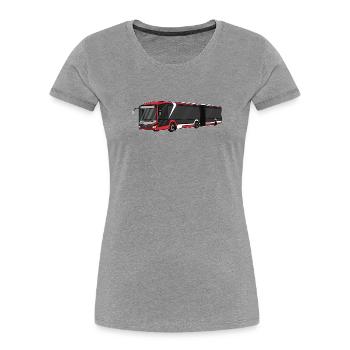 Bus - Frauen Premium Bio T-Shirt - Grau meliert - Vorne - Mia (176cm)