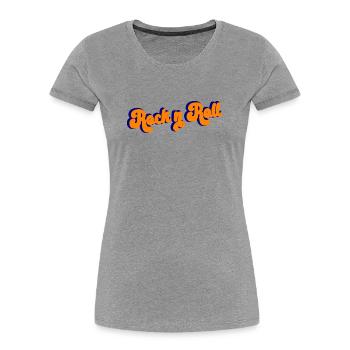 Rock and Roll Design Retro - Frauen Premium Bio T-Shirt - Grau meliert - Vorne - Mia (176cm)