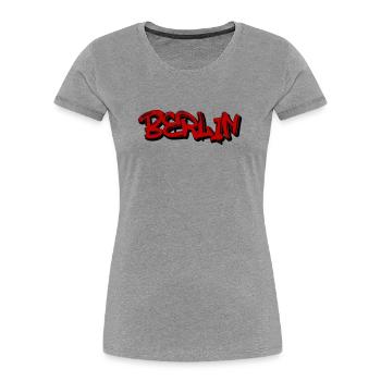Berlin Graffiti Style - Frauen Premium Bio T-Shirt - Grau meliert - Vorne - Mia (176cm)