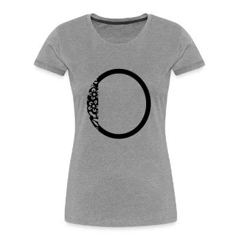 Buchstabe O - Frauen Premium Bio T-Shirt - Grau meliert - Vorne - Mia (176cm)