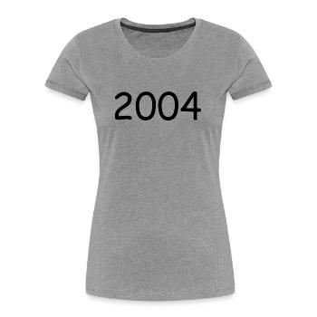 2004 20.Geburtstag birthday Jahreszahl schwarz - Frauen Premium Bio T-Shirt - Grau meliert - Vorne - Mia (176cm)