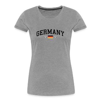 Germany mit Flagge - Frauen Premium Bio T-Shirt - Grau meliert - Vorne - Mia (176cm)