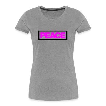 Typo PEACE Kontur 2C - Frauen Premium Bio T-Shirt - Grau meliert - Vorne - Mia (176cm)