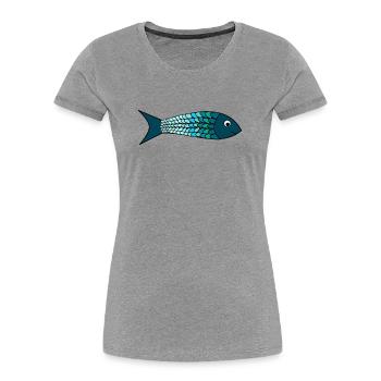 EASTER. FISH. APRIL FOOL. HOLIDAY. SUMMER - Women's Premium Organic T-Shirt - heather grey - Front - Mia (176cm)