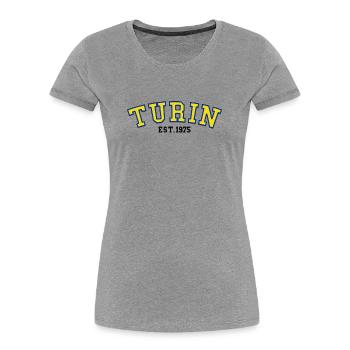 Turin Est.1975  - Women's Premium Organic T-Shirt - heather grey - Front - Mia (176cm)