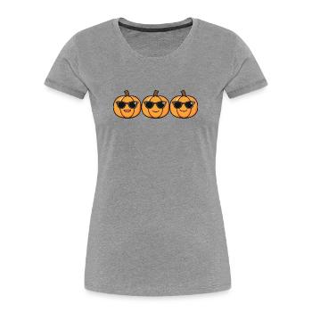 Pumpkin Halloween - Women's Premium Organic T-Shirt - heather grey - Front - Mia (176cm)