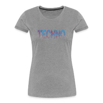 Techno Distressed Text Art - Women's Premium Organic T-Shirt - heather grey - Front - Mia (176cm)
