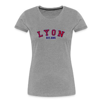 Lyon Est. 2005 - Frauen Premium Bio T-Shirt - Grau meliert - Vorne - Mia (176cm)