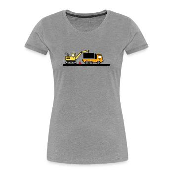 Bagger - Frauen Premium Bio T-Shirt - Grau meliert - Vorne - Mia (176cm)