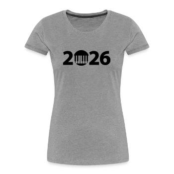 Piano 2026, Concert 2026, Pianist 2026 - Women's Premium Organic T-Shirt - heather grey - Front - Mia (176cm)