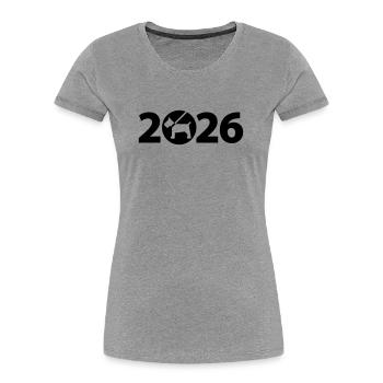 Dog 2026, Pet 2026, Shelter 2026 - Women's Premium Organic T-Shirt - heather grey - Front - Mia (176cm)