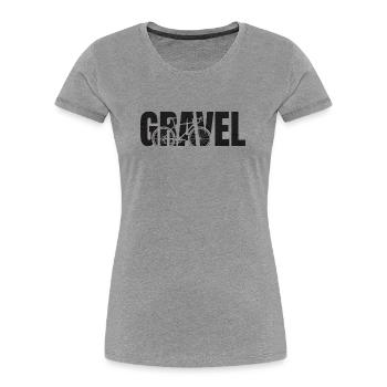 Gravel Typography - Women's Premium Organic T-Shirt - heather grey - Front - Mia (176cm)