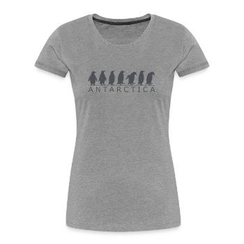 Family vacation in Antarctica: Penguins in the A - Women's Premium Organic T-Shirt - heather grey - Front - Mia (176cm)