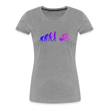 Attention aux fans de vélo de route, déclaration simple - T-shirt bio Premium Femme - gris chiné - Devant - Mia (176cm)