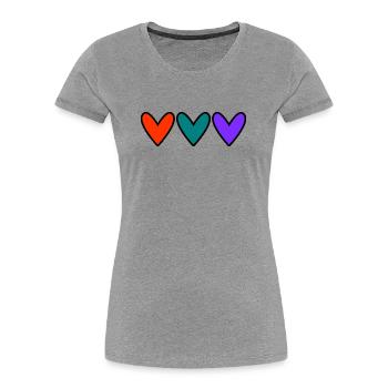 HERZ. ICH LIEBE MAMA. MAMA. MUTTERTAG. HERZ. - Frauen Premium Bio T-Shirt - Grau meliert - Vorne - Mia (176cm)