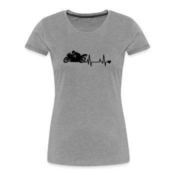 Motorrad - Frauen Premium Bio T-Shirt - Grau meliert - Vorne - Mia (176cm)