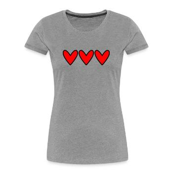 HERZ. PAAR. VALENTINSTAG. GERADE VERHEIRATET. Junggesellinnenabschied. - Frauen Premium Bio T-Shirt - Grau meliert - Vorne - Mia (176cm)