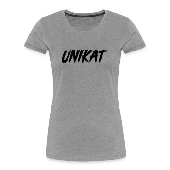 unikat - Frauen Premium Bio T-Shirt - Grau meliert - Vorne - Mia (176cm)