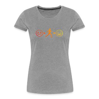 Geschenkidee für einen Athleten mit Marathonlaufen - Frauen Premium Bio T-Shirt - Grau meliert - Vorne - Mia (176cm)