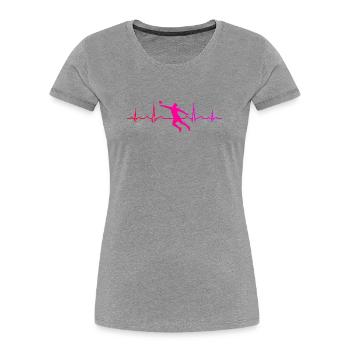 Cadeau de jeu de fistball pour le joueur de fistball - T-shirt bio Premium Femme - gris chiné - Devant - Mia (176cm)