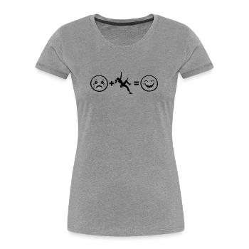 Die Bergsportlerinnen und Climbing passen zusammen - Frauen Premium Bio T-Shirt - Grau meliert - Vorne - Mia (176cm)