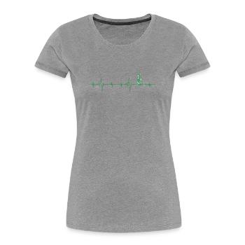 Arbre de Noël Pulsation Oeuvre - T-shirt bio Premium Femme - gris chiné - Devant - Mia (176cm)