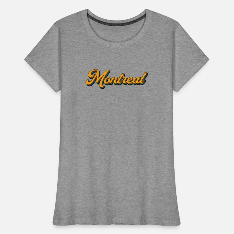 Montreal Retro Script Multicolor Shadow Frauen Premium Bio T-Shirt