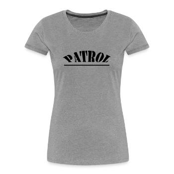 PATROUILLE - T-shirt bio Premium Femme - gris chiné - Devant - Mia (176cm)