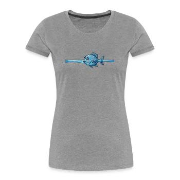 Poisson Créature marine - T-shirt bio Premium Femme - gris chiné - Devant - Mia (176cm)