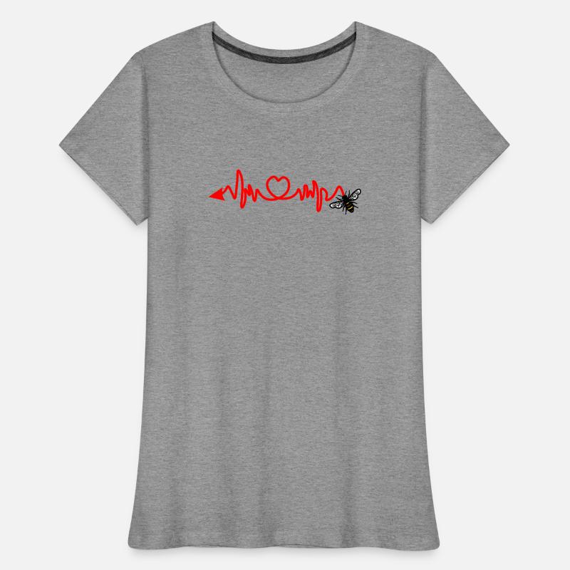 Cardio-Herzfrequenz, Biene mit Stachel oder Pfeil Frauen Premium Bio T-Shirt