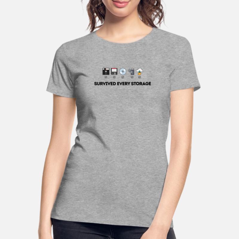 Data Storage Evolution - Tech Icons Women's Premium Organic T-Shirt