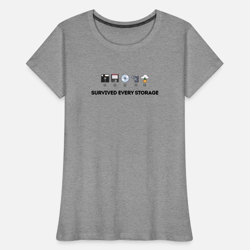 Data Storage Evolution - Tech Icons Women's Premium Organic T-Shirt
