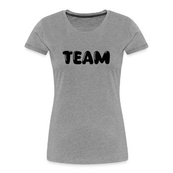 Équipe - T-shirt bio Premium Femme - gris chiné - Devant - Mia (176cm)