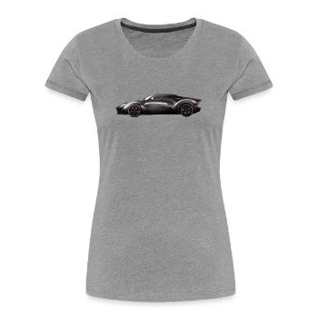 Schwarz glänzendes Supersportwagen-Design - Frauen Premium Bio T-Shirt - Grau meliert - Vorne - Mia (176cm)