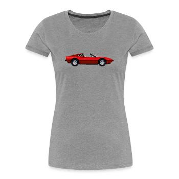 ROTER SPORTWAGEN - Frauen Premium Bio T-Shirt - Grau meliert - Vorne - Mia (176cm)