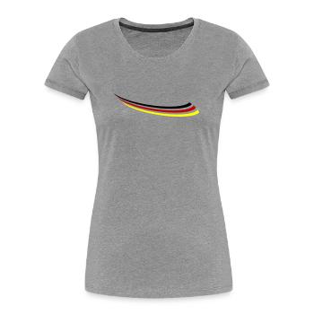 Deutschland Flagge Linie - Frauen Premium Bio T-Shirt - Grau meliert - Vorne - Mia (176cm)